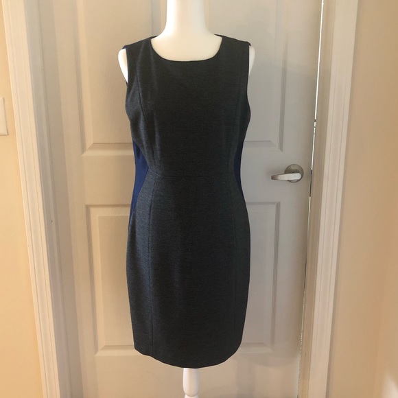 TAHARI color block navy black dress NWOT - Picture 1 of 11